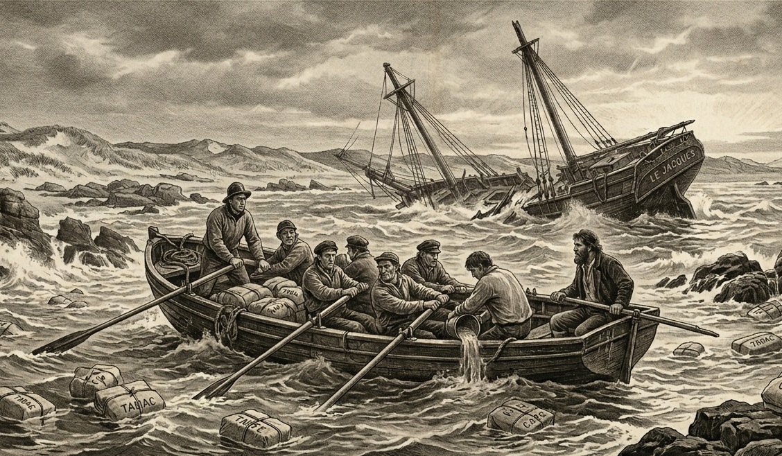 Naufrage du brick Jacques au large de Kerlouan, janvier 1840